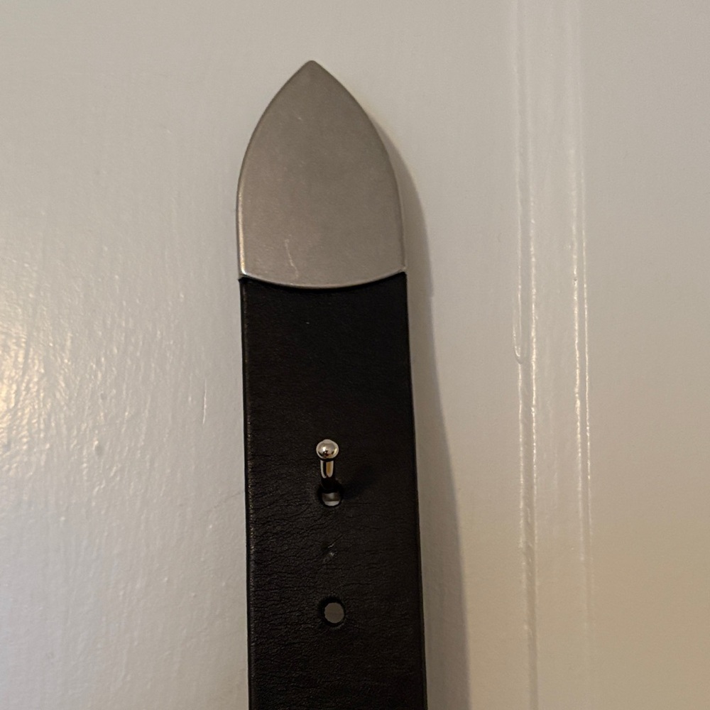 GAP Black Leather Belt with Silver Buckle - Picture 2 of 4